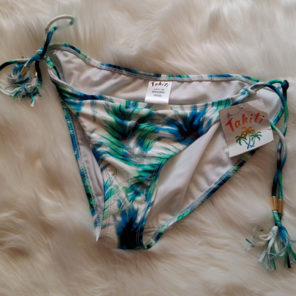 Tropical print bikini bottoms
